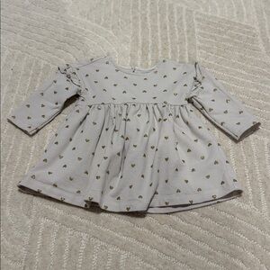 Carter's White Baby Dress with Gold Hearts